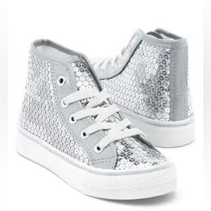 Balera Kids Shiny Silver High-Top Sneakers